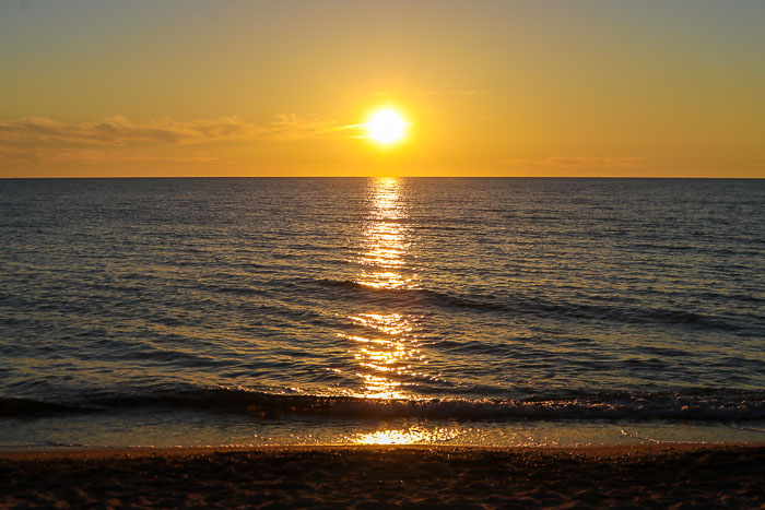 plaża Bobolin zachód słońca